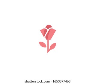 Rose logo flower vector icon 
