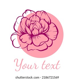 Ilustración del icono del vector de flor del logotipo de rosa. Icono de la flor abstracta y logotipo en colores pastel. Se puede utilizar para la florería, el salón de belleza, el spa o el estudio de yoga. Símbolo de estilo plano