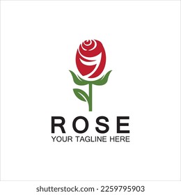 Rose logo flower vector icon illustration design