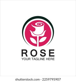 Rose logo flower vector icon illustration design