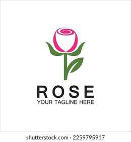 Rose logo flower vector icon illustration design