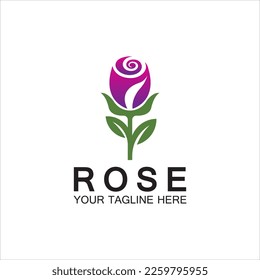 Rose logo flower vector icon illustration design