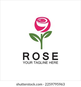 Rose logo flower vector icon illustration design