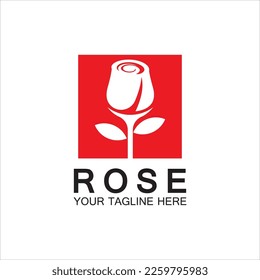Diseño del icono del vector de flor del logotipo de rosa