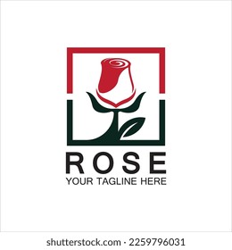 Rose logo flower vector icon illustration design