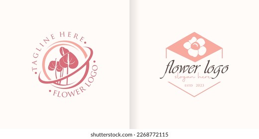 rose logo flower vector icon illustration