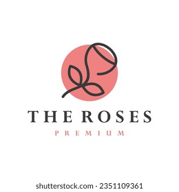 rose logo flower vector icon template