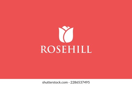rose logo, rose hill, rose flower vector. illustration vector graphic logo designs pictogram, logogram, pictorial mark