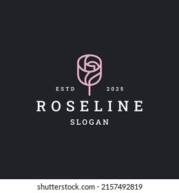 Rose logo icon flat design template 