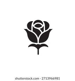 Diseño de Vector de icono de logotipo de rosa.