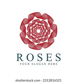 Rose logo illustration. Subtle natural abstract