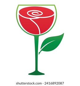 Rose logo illustration. Subtle natural abstract