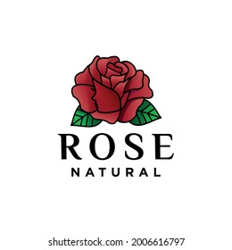 rose logo. red flower face