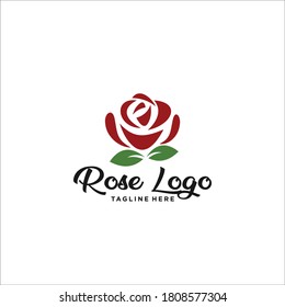 rose logo silhouette icon design