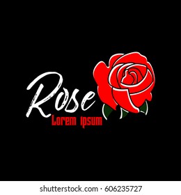 Rose Logo Symbol With Black Background