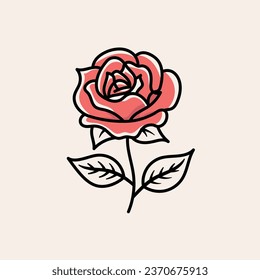 Rose logo. Rose vector art illustration