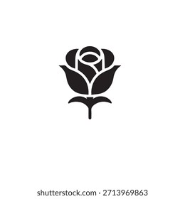 Icono de diseño de Vector de logotipo de rosa.