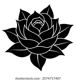 Rose lotus vector on white background
