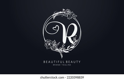 Rose love beauty vector letters for beauty and fashion brand and pink rose logo with love sign vector for valentines day and love symbol icon letters