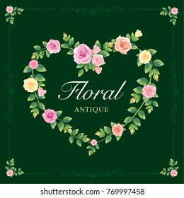 Rose Love Card.illustration vector