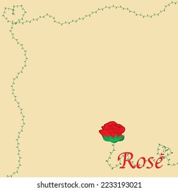 Rose love frame background vector