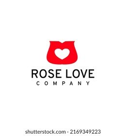 rose love negative space logo