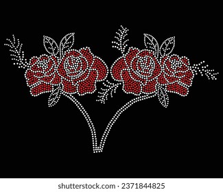 Diseño de camisetas rhinestone de Rose Love