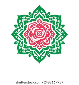 rose mandada vector style,white background