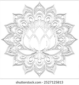 Rose mandala art for coloting book, mandala biik line art vector illustration