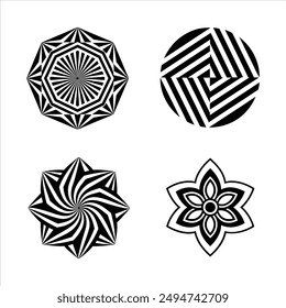 Rosa Mandala arte con fondo blanco