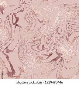 Rose marble. Rose gold elegant texture with foil imitation for surface design