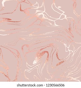 Rose marble. Rose gold elegant texture with foil imitation for surface design