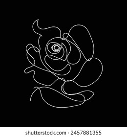 rose minimal  design hand drawn one line style drawing, rose one line art continuous drawing, rose single line art 