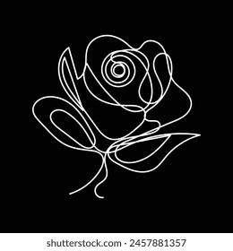 rose minimal  design hand drawn one line style drawing, rose one line art continuous drawing, rose single line art 