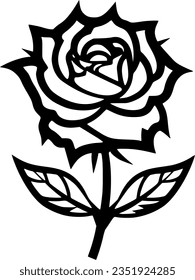Rose - Minimalist and Flat Logo - Vector illustration
