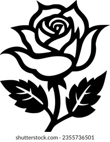 Rose | Minimalist and Simple Silhouette - Vector illustration
