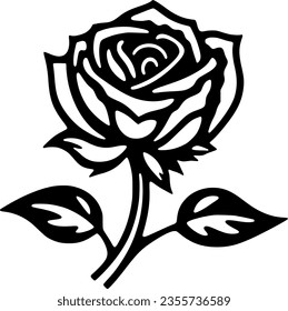 Rose | Minimalist and Simple Silhouette - Vector illustration