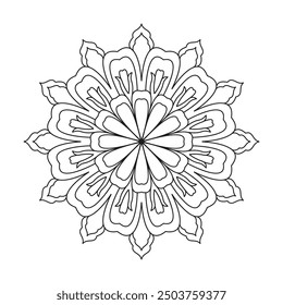 Rose modern tattoo flower drawing mandala design coloring book page