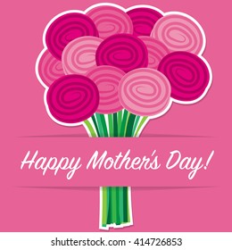 Rose Mother's Day card in vector format.