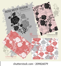 Rose motif design & rose pattern set 