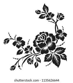 Rose motif design sketch element vector