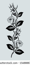 Rose motif pattern hand drawn vector  
