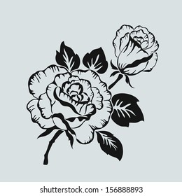 Rose motif pattern hand drawn vector  