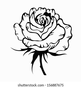 Rose motif pattern on white background 