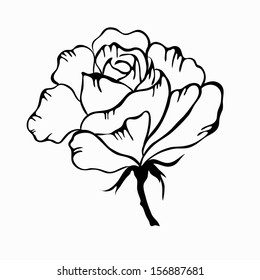 Rose motif pattern on white background 