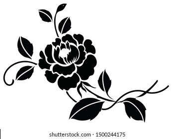 Rose motif sketch for design