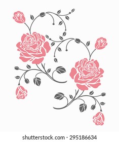 Rose motif vector for design.