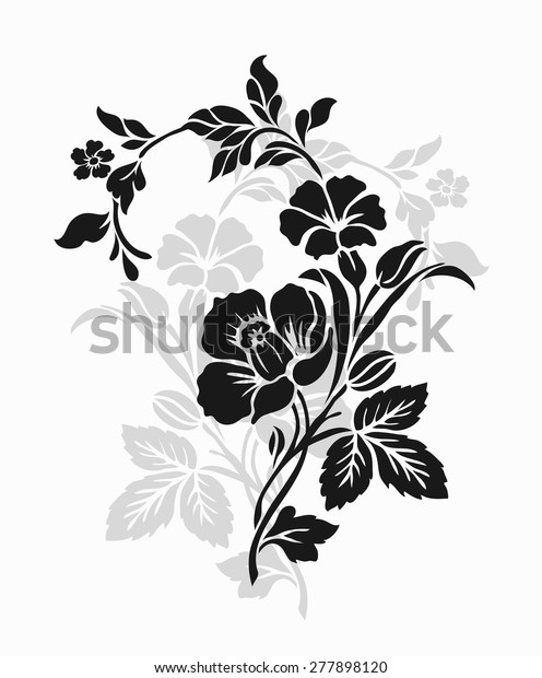 Rose Motif Vector Design Stock Vector (Royalty Free) 277898120