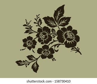 Rose motif,Flower design elements vector