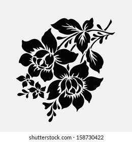 Rose motif,Flower design elements vector